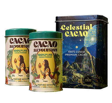 Daily ritual Celestial Cacao 100% Organske Kusko Kakao Granule (200g) + 2x Cacao Я:Evolution Visoko Kvalitetni Kakao Prah (150g)